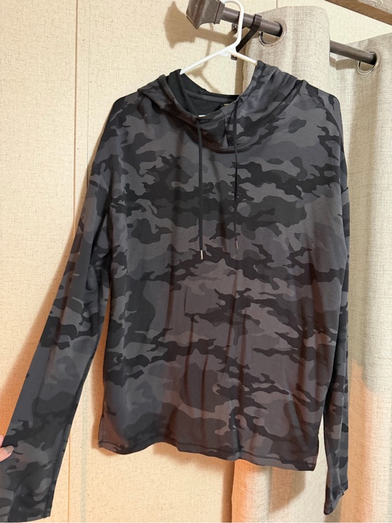 Athletic Works Tops - Women's Gray Camo Hooded Long-Sleeve Shirt